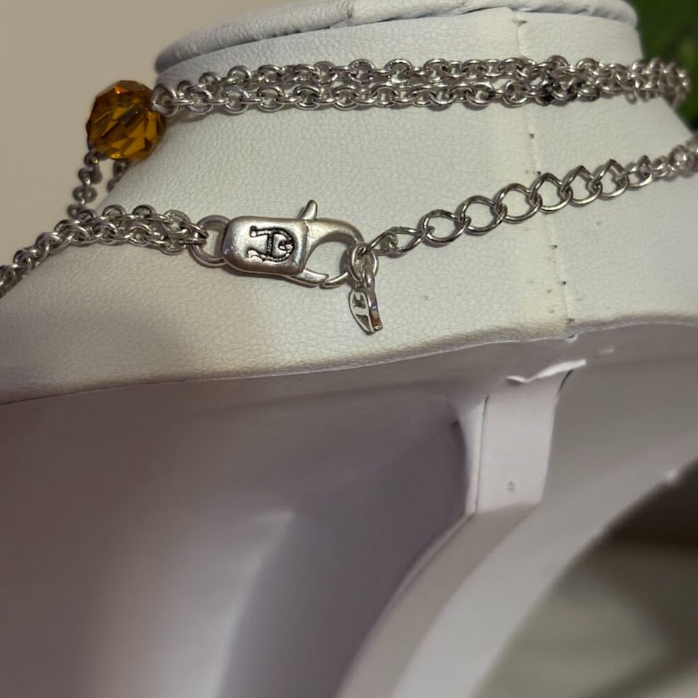 Beautiful Multi Color Necklace (30") in Silver Tone with pouch - Picture 14 of 16